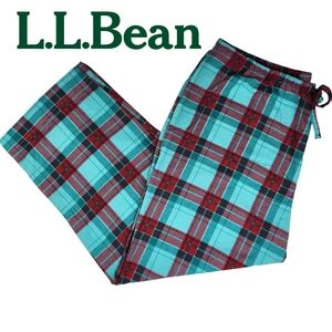 L.L.Bean 100% Cotton Mens Plaid Flannel Christmas Pajama Pants XL Like New